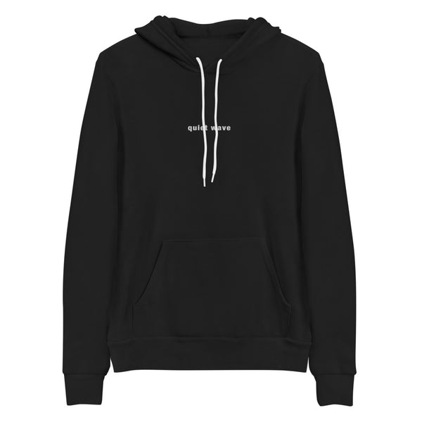 embroidered small text hoodie