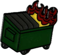 dumpster fire pin